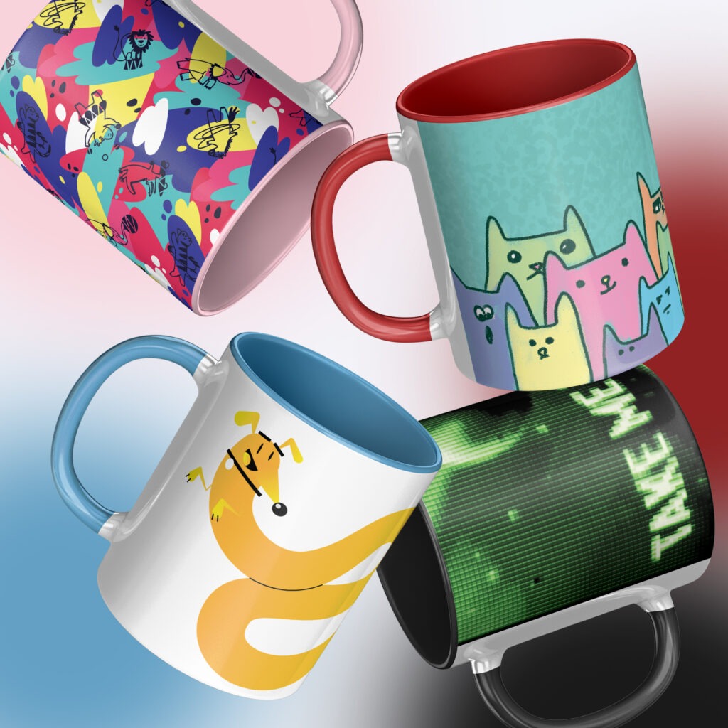 Personalized Accent Coffee Mug with Color Handle - Custom Photo Mug