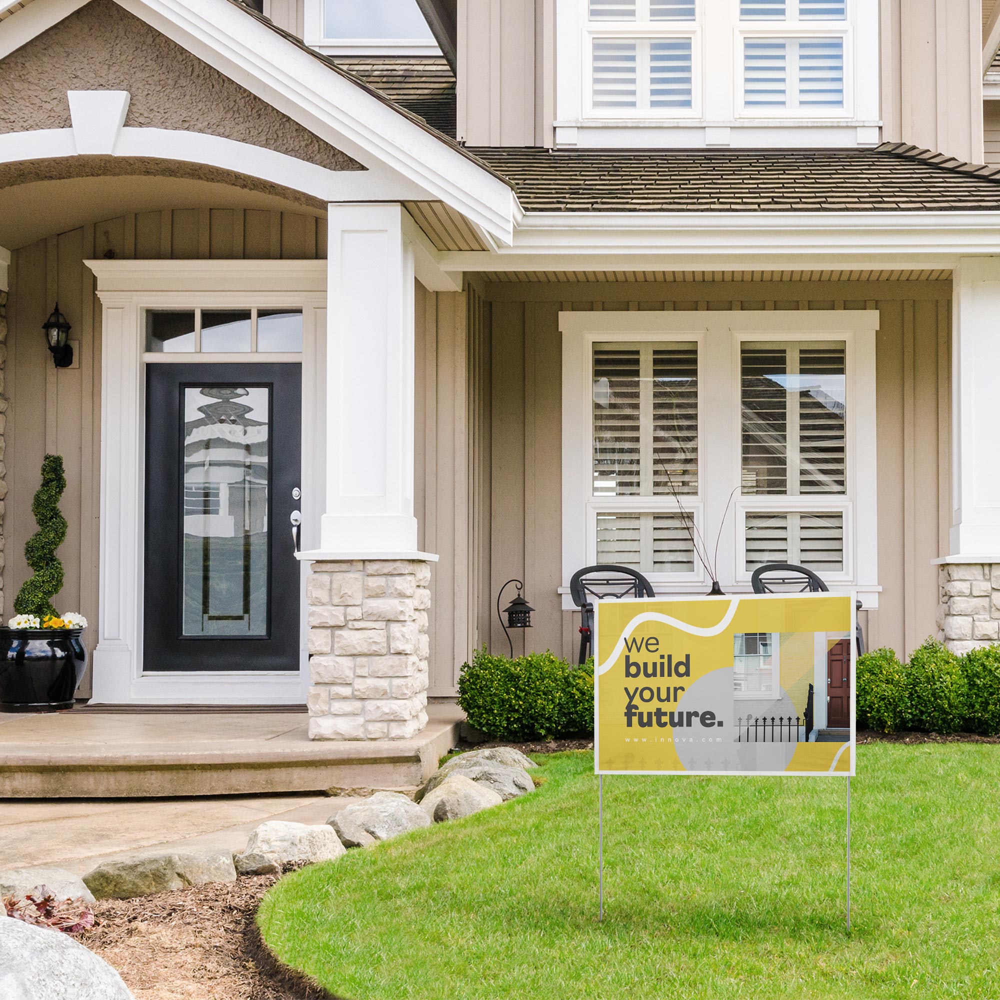 Personalized Vinyl Yard Sign with Metal Frame - Custom Outdoor Lawn Sign
